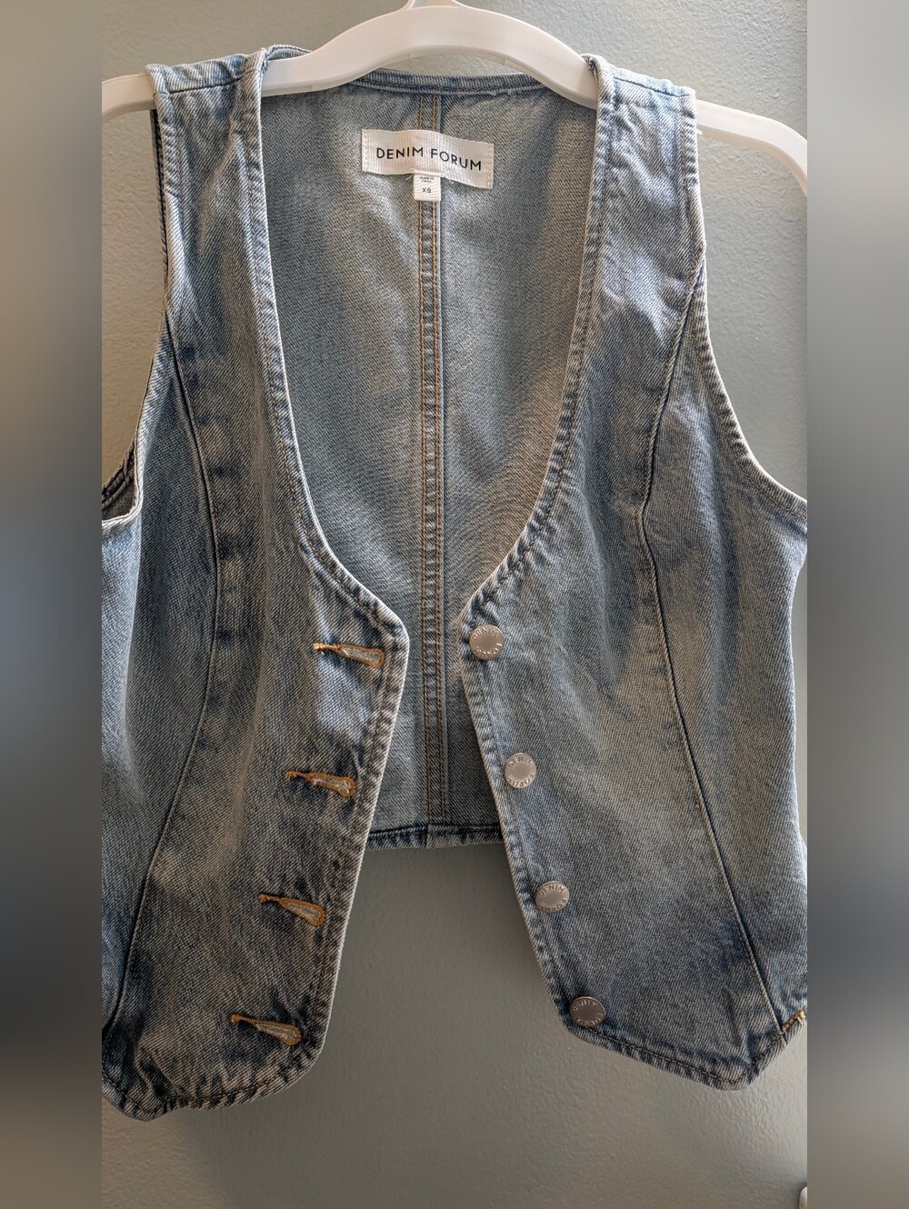 Denim Forum Vest Button Up Xs